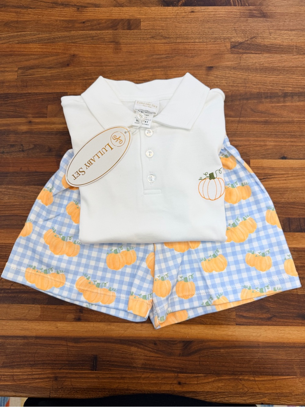 NWT - Lullaby Set Parker Short Set - Pumpkins - 4T